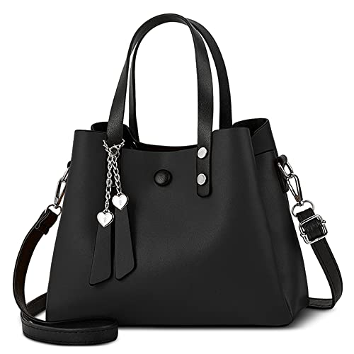 DORRISO Damen Handtasche Mode Ornamente Umhängetasche Abnehmbarem Schulterriemen Reisen Casual Elegantes Top Griff Design Tasche für FrauenSchwarz von DORRISO