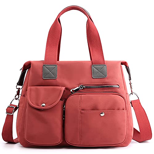 DORRISO Damen Handtasche Umhängetasche Schultertasche Casual Umhängetaschen Groß Kapazität Schultertasche Damen Reise Arbeit Lässig Täglich Leinwand Handtasche Orange von DORRISO