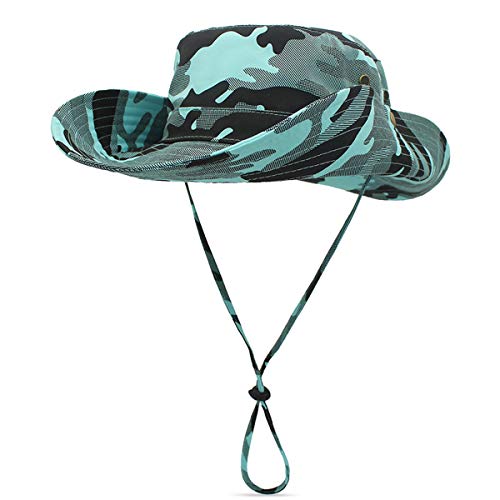 DORRISO Damen Herren Buschhüte UPF 50+ Strand Faltbar Safarihut Reisen Outdoor Hut Fischerhut Anglerhut Gartenhut Bergsteigen Campinghut SonnenhutBlau von DORRISO
