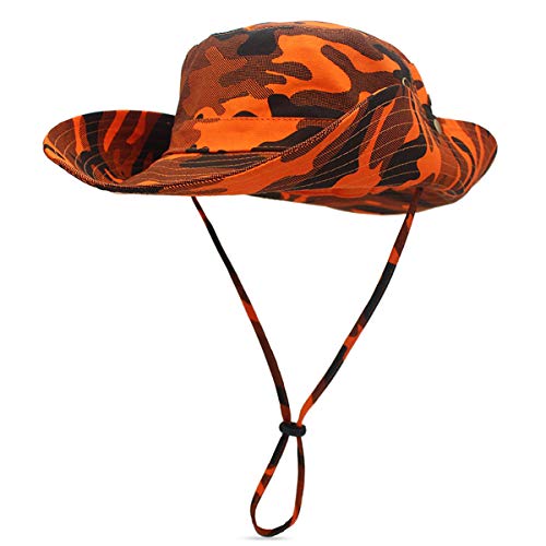 DORRISO Damen Herren Buschhüte UPF 50+ Strand Faltbar Safarihut Reisen Outdoor Hut Fischerhut Anglerhut Gartenhut Bergsteigen Campinghut SonnenhutOrange von DORRISO