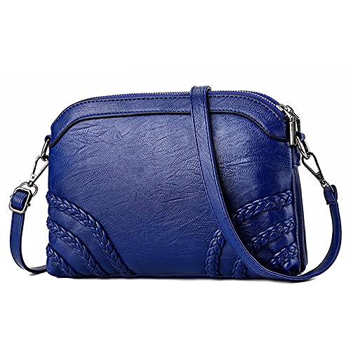 DORRISO Damen Mode Umhängetaschen Angemessene Kapazität PU Leder Schultertasche Leichte Damen Handtasche Reise Casual Umhängetasche Blaues B von DORRISO