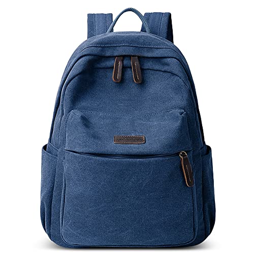 DORRISO Damen Rucksack Elegant Rucksäcke Schultertaschen Schulter Tasche Tourismus Beiläufig Reise Outdoor Leinwand Frauen Backpack Blau von DORRISO