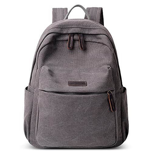 DORRISO Damen Rucksack Elegant Rucksäcke Schultertaschen Schulter Tasche Tourismus Beiläufig Reise Outdoor Leinwand Frauen Backpack Grau von DORRISO