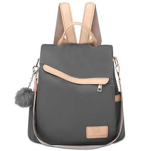 DORRISO Rucksack Damen Klein Damenrucksack Modern Damen-rucksackhandtaschen 2 in 1 Elegant Cityrucksack Wasserdicht Leder Diebstahlsicher Leicht Rucksäcke Schultaschen Tagesrucksack Grau von DORRISO