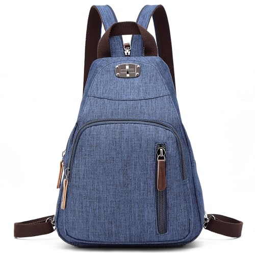DORRISO Damen Rucksäcke Mode Tagesrucksäcke Kleiner Schulranzen Leicht Schultertaschen Handtasche Reise Schulter Tasche Tourismus Beiläufig Outdoor Frauen Rucksack Blau von DORRISO