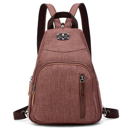 DORRISO Damen Rucksäcke Mode Tagesrucksäcke Kleiner Schulranzen Leicht Schultertaschen Handtasche Reise Schulter Tasche Tourismus Beiläufig Outdoor Frauen Rucksack Braun von DORRISO