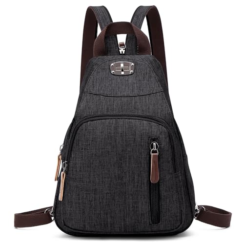 DORRISO Damen Rucksäcke Mode Tagesrucksäcke Kleiner Schulranzen Leicht Schultertaschen Handtasche Reise Schulter Tasche Tourismus Beiläufig Outdoor Frauen Rucksack Schwarz von DORRISO