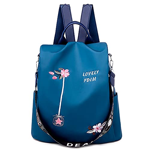 DORRISO Damen Rucksäcke Nylon Schultertaschen Anti Dieb Handtasche Schulter Tasche Tourismus Beiläufig Reise Outdoor Schule Frauen Nylon Rucksack Blau von DORRISO