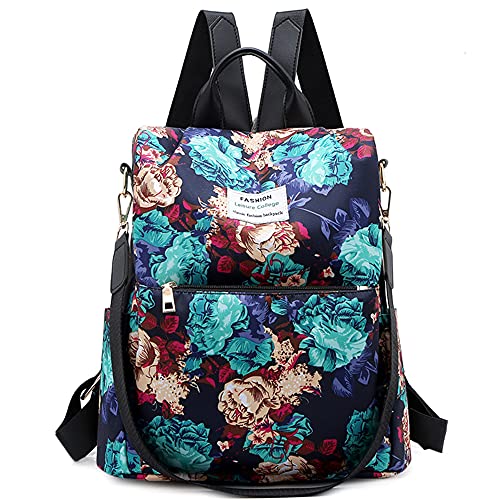 DORRISO Damen Rucksäcke Mode Rucksack Reise Schultertaschen Diebstahlschutz Damen Schultertasche Schulter Tasche Mit Tourismus Beiläufig Outdoor Schule Tagesrucksack Blumenfarbe B von DORRISO