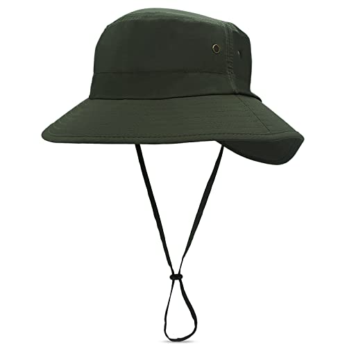 DORRISO Damen Sonnenhut Buschhüte UPF 50+ Strand Faltbar Safarihut Reisen Outdoor Hut Fischerhut Mode Neu Bergsteigen Campinghut Reisen Damen Sonnenhut Grün von DORRISO