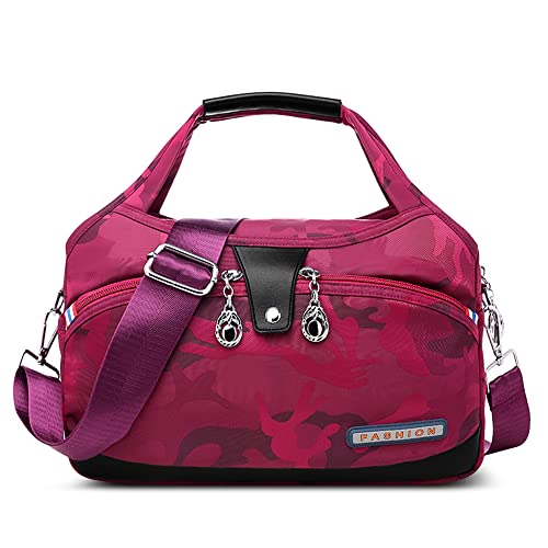 DORRISO Damen Umhängetasche Handtasche Mode Schultertasche Casual Umhängetaschen Reise Arbeit Lässig Täglich Wasserdicht Damen Tasche Rosenrot B von DORRISO