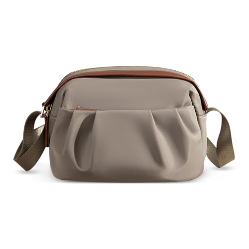 DORRISO Damen Umhängetasche Wasserdicht Schultertaschen Henkeltaschen Multi Tasche Crossbody Leicht Messengerbeutel Casual Reisetasche Alltag Einkaufsbeutel Gebrauch Braun von DORRISO
