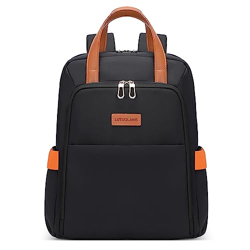 DORRISO Elegant Rucksack Damen Großer Schulrucksack für 15 Zoll Laptoptasche mit Griff Tagesrucksack für Schule Reisen Lässig Urlaub Outdoor Wasserdicht Mädchen Einfach Handtasche Schwarz von DORRISO