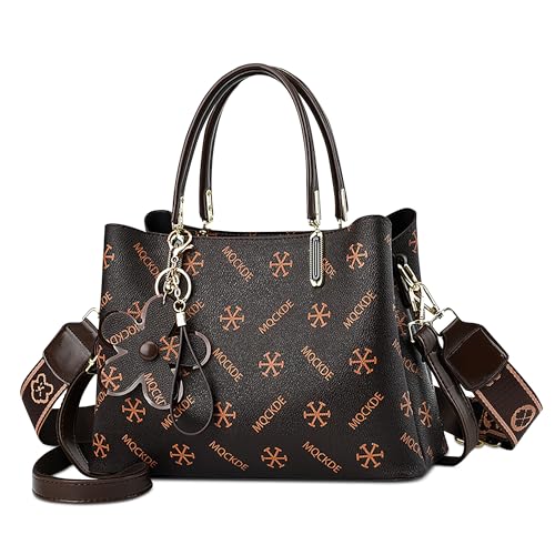 DORRISO Elegante Damen Handtaschen Stilvoll Einfach Umhängetasche mit Anhänger Anti-Dieb Sicher Henkeltaschen Damen Reisen Urlaub Einkaufen Party Büro Wasserdicht PU Leder von DORRISO