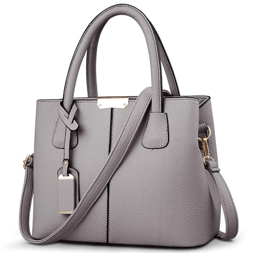 DORRISO Handtaschen für Damen - Schlicht Mehrfachtaschen Multifunktional Hochwertige Langlebig Diebstahl für Arbeits Büro Dates Alltag Feiertage Hell Grau von DORRISO