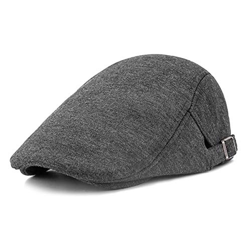 DORRISO Herren Flache Kappe Vintage Schirmmützen Herren Schiebermütze Driving Cabbie Fahrhut Newsboy Cap Reise Freizeit Urlaub Flat Cap Grau B von DORRISO
