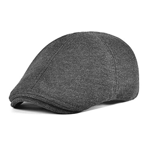 DORRISO Herren Flache Kappe Vintage Schirmmützen Herren Schiebermütze Driving Cabbie Fahrhut Newsboy Cap Reise Freizeit Urlaub Flat Cap Grau C von DORRISO