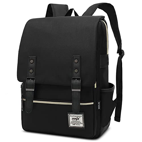 DORRISO Herren Rucksack Damen Tagesrucksäcke Mode Herren Leinwand Schultertaschen Grosse Kapazität Kuriertasche Männer Frauen Casual Reise Schule Schultertasche Rucksack Schwarzes B von DORRISO