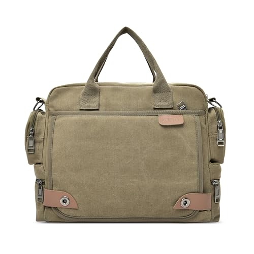 DORRISO Herren Umhängetasche 13.3 Zoll Laptop Kuriertasche für Herren Multifunktions Schultertasche Anti Diebstahl Segeltuch Tasche für Radfahren Reisen Lässig Sport Gelb von DORRISO