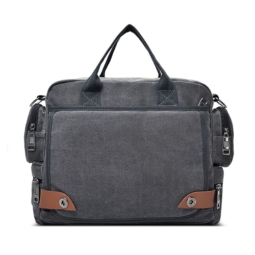 DORRISO Herren Umhängetasche 13.3 Zoll Laptop Kuriertasche für Herren Multifunktions Schultertasche Anti Diebstahl Segeltuch Tasche für Radfahren Reisen Lässig Sport Grau von DORRISO