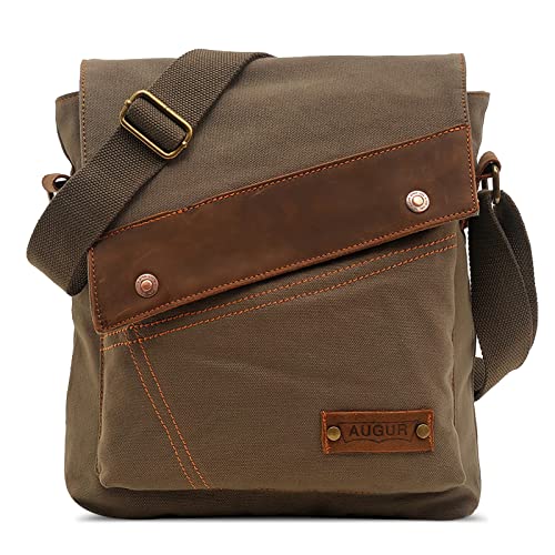 DORRISO Herren Umhängetasche Mode Leinwand Schultertasche Reise Schultertaschen Leicht Kuriertasche Casual Bequem Urlaub Camping Männer Kuriertasche Grün von DORRISO