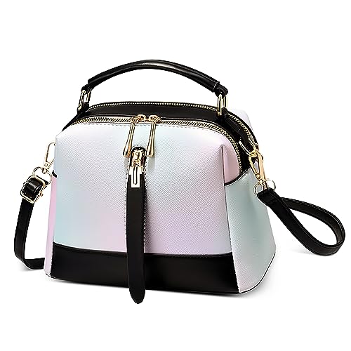 DORRISO Klassische Damen Henkeltasche Leicht Elegant Handtasche Umhängetasche mit Tragegriff für Lässig Reise Urlaub Business Täglich PU Leder Damen Einzigartig Schultertaschen Schwarz von DORRISO