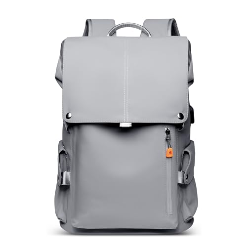 DORRISO Laptop Rucksack Herren Reise Business Rucksäck Diebstahlsicherer Rucksack mit USB-Ladeanschluss Herren-Rucksack Schul College Tasche Wasserdichter für Schüler Studenten Grau M von DORRISO