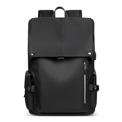 DORRISO Laptop Rucksack Herren Reise Business Rucksäck Diebstahlsicherer Rucksack mit USB-Ladeanschluss Herren-Rucksack Schul College Tasche Wasserdichter für Schüler Studenten Schwarz A L von DORRISO