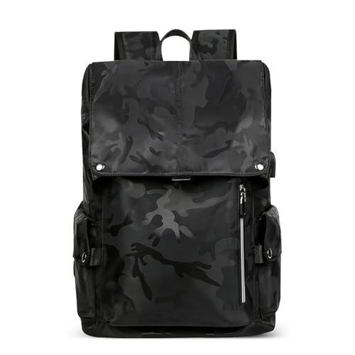 DORRISO Laptop Rucksack Herren Reise Business Rucksäck Diebstahlsicherer Rucksack mit USB-Ladeanschluss Herren-Rucksack Schul College Tasche Wasserdichter für Schüler Studenten Schwarz B L von DORRISO