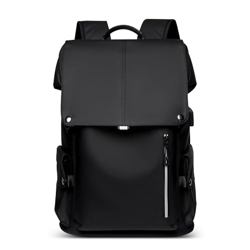 DORRISO Laptop Rucksack Herren Reise Business Rucksäck Diebstahlsicherer Rucksack mit USB-Ladeanschluss Herren-Rucksack Schul College Tasche Wasserdichter für Schüler Studenten Schwarz M von DORRISO
