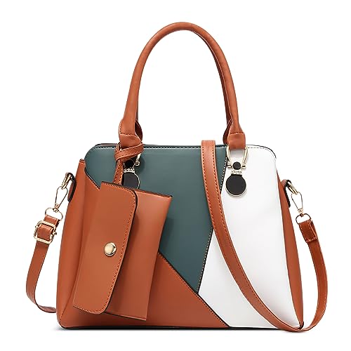 DORRISO Leicht Damen Handtasche Elegant Henkeltasche mit Mode Kleine Geldbörse für Einkaufen Reise Urlaub Business Nachmittagstee Täglich PU Leder Damen Umhängetasche Braun von DORRISO