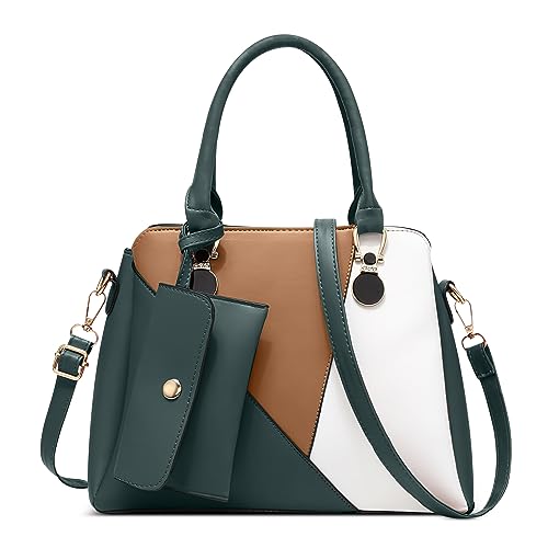 DORRISO Leicht Damen Handtasche Elegant Henkeltasche mit Mode Kleine Geldbörse für Einkaufen Reise Urlaub Business Nachmittagstee Täglich PU Leder Damen Umhängetasche Grün von DORRISO