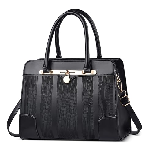 DORRISO Mode Damen Henkeltasche PU Leder Lässig Elegante Handtasche mit Mehreren Taschen Schultertasche für Reise Urlaub Business Nachmittagstee Einkaufen Damen Klassische Kuriertaschen Schwarz DORRISO Mode Damen Henkeltasche PU Leder Lässig Elegante Handtasche mit Mehreren Taschen Schultertasche für Reise Urlaub Business Nachmittagstee Einkaufen Damen Klassische Kuriertaschen Schwarz von DORRISO