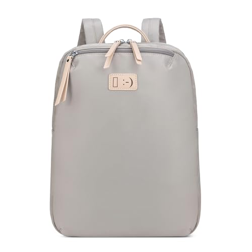 DORRISO Mode Damen Leichter Rucksack Elegante Schulrucksack für 14 Zoll Laptop College Tasche Urlaub Sport Freizeit Camping Wasserdicht Nylon Reiserucksack Frauen Lässig Tagesrucksäcke Gris von DORRISO