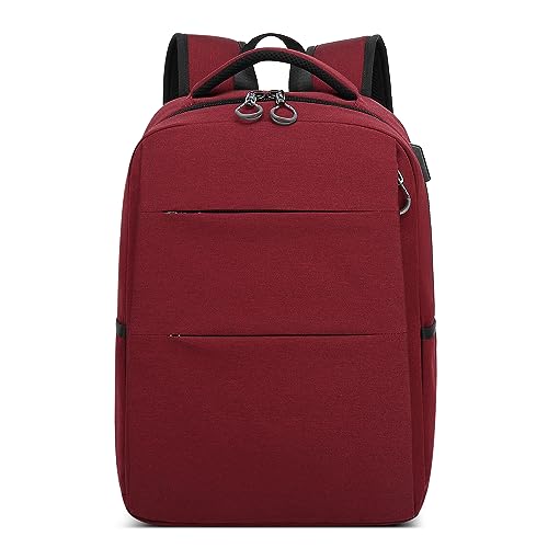 DORRISO Mode Herren Rucksack Leicht 15.6 Zoll Laptoptasche mit USB-Anschluss Backpack für Business Reisen Camping Draussen Schule Arbeit Wasserdicht Herren Schulrucksack Rot von DORRISO