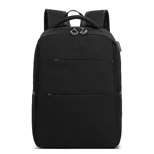 DORRISO Mode Herren Rucksack Leicht 15.6 Zoll Laptoptasche mit USB-Anschluss Backpack für Business Reisen Camping Draussen Schule Arbeit Wasserdicht Herren Schulrucksack Schwarz von DORRISO