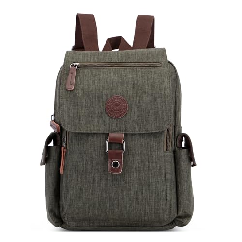 DORRISO Mode Rucksack Damen und Herren Elegante 13,3 Zoll Laptop Schulrucksack Mehrere Taschen Tagesrucksack für Reisen Draussen Lässig Täglich Wasserdicht Mädchen Teenager Backpack Grün von DORRISO