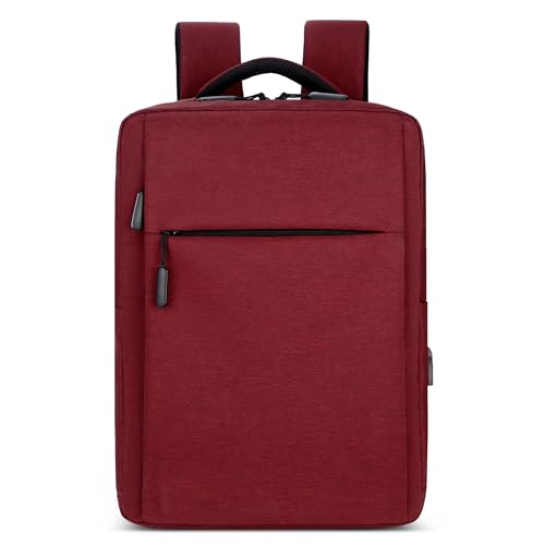 DORRISO Mode Rucksack für Herren Leichter 15.6 Zoll Laptop Rucksäcke Anti Diebstahl Tagesrucksäcke mit USB Ladeanschluss Business Reisen Camping Wasserdichtes Polyester Rot von DORRISO
