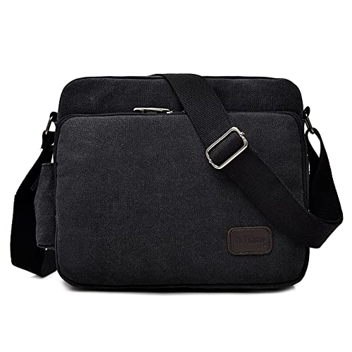 DORRISO Mode Umhängetasche Herren Schultertasche Canvas Schultertaschen Männer Casual Reise Bergsteigen Schultertasche Kuriertasche Schwarz A DORRISO Mode Umhängetasche Herren Schultertasche Canvas Schultertaschen Männer Casual Reise Bergsteigen Schultertasche Kuriertasche Schwarz A von DORRISO