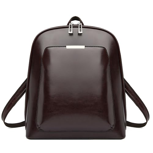 DORRISO Rucksack Damen Mode Reiserucksack - Mittel Wasserdichter PU Leder 3 in 1 Leichtgewicht Praktische Mehrfachtasche für Beruf Reise Schule Casual Büro Braun von DORRISO