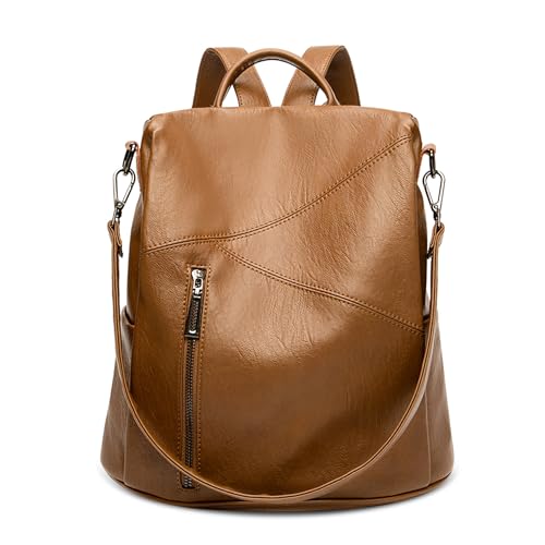 DORRISO Rucksack für Damen Anti Dieb Umhängetaschen Reise Leader Schulrucksack Damen Cityrucksack Leichtgewicht Wasserdicht Große Kapazität für Freizeit Büro Urlaub Einkaufen Braun von DORRISO