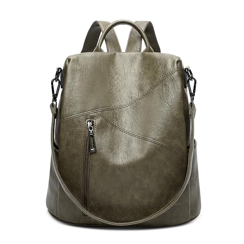 DORRISO Rucksack für Damen Anti Dieb Umhängetaschen Reise Leader Schulrucksack Damen Cityrucksack Leichtgewicht Wasserdicht Große Kapazität für Freizeit Büro Urlaub Einkaufen Grün von DORRISO
