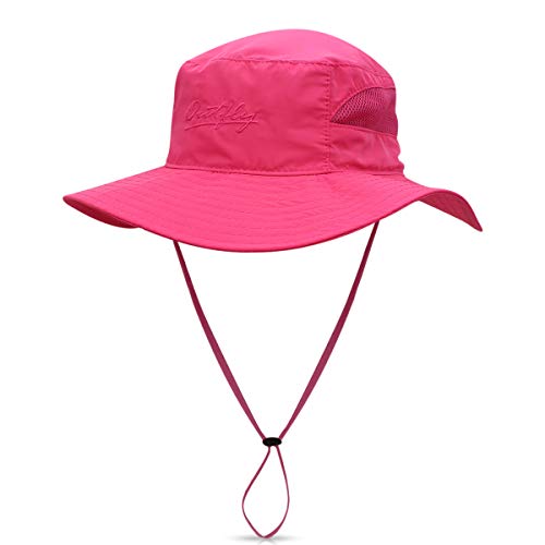 DORRISO Sonnenhut Herren Damen UV Schutz Safari Hut Faltbar Wanderhut Gartenhut Fischerhut Wasserdicht Reisen Outdoor Buschhut Hiking Komfortabel Bucket Hat Rot von DORRISO