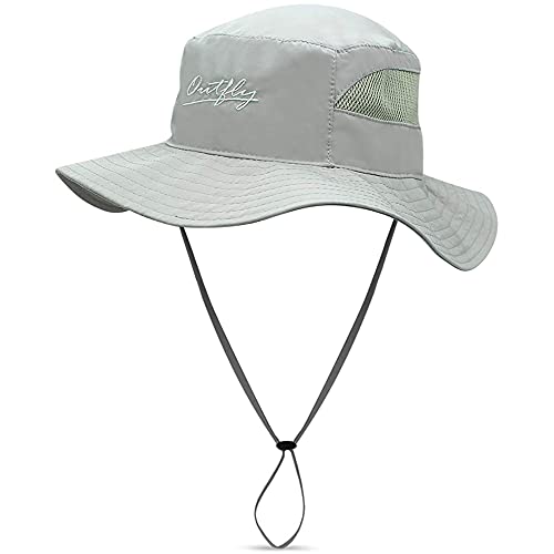 DORRISO Sonnenhut Herren Damen UV Schutz Safari Hut Faltbar Wanderhut Gartenhut Fischerhut Wasserdicht Reisen Outdoor Buschhut Hiking Komfortabel Bucket Hat Grau von DORRISO