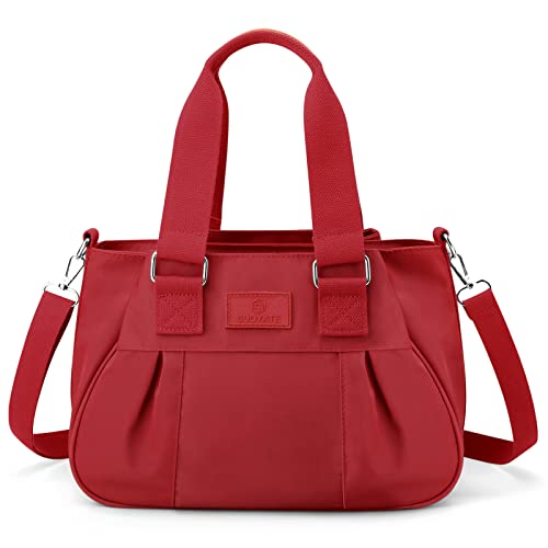 DORRISO Umhängetasche Damen Handtasche Reise Schultertasche Leicht Umhängetaschen Arbeit Täglich Urlaub Casual Schultertasche Wasserdicht Nylon Damen Umhängetasche Rot A von DORRISO