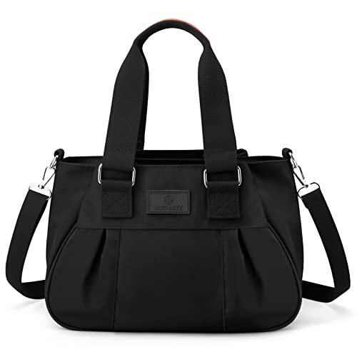 DORRISO Umhängetasche Damen Handtasche Reise Schultertasche Leicht Umhängetaschen Arbeit Täglich Urlaub Casual Schultertasche Wasserdicht Nylon Damen Umhängetasche Schwarz von DORRISO
