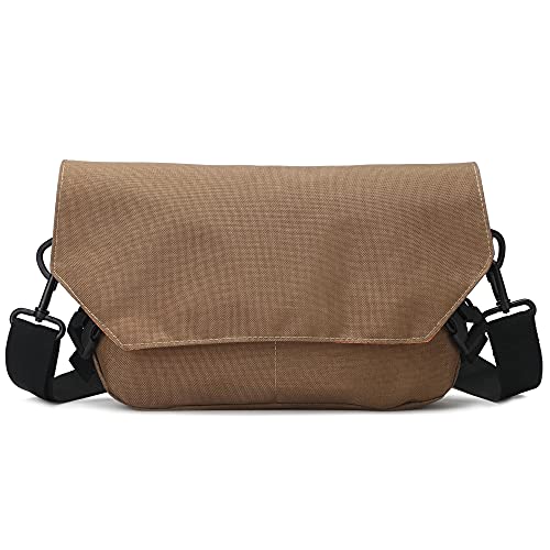 DORRISO Umhängetasche Herren Schultertasche Wasserdichtem Leinwand Schultertaschen 10.5" Laptoptasche Männer Casual Reise Schultertasche Kuriertasche Khaki von DORRISO