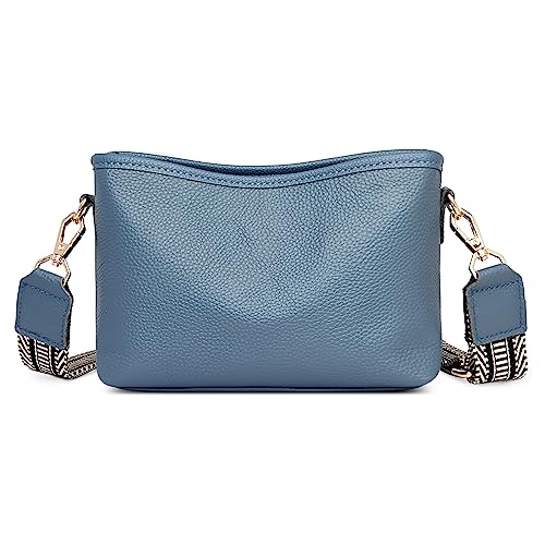 DORRISO Umhängetasche für Damen Reise Schultertasche Mode Handtasche Leicht Umhängetaschen Bequeme Täglich Casual Schultertasche Wasserdicht PU Damen Umhängetasche Blau von DORRISO