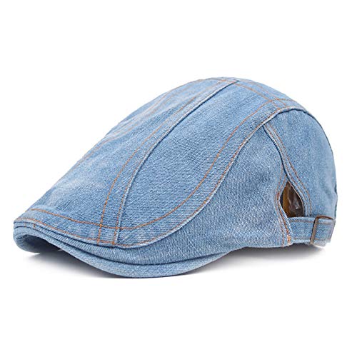 DORRISO Vintage Herren Flache Kappe Schirmmützen Leicht Komfortab Schiebermütze Driving Cabbie Fahrhut Newsboy Cap Reise Freizeit Urlaub Flat Cap Blau B DORRISO Vintage Herren Flache Kappe Schirmmützen Leicht Komfortab Schiebermütze Driving Cabbie Fahrhut Newsboy Cap Reise Freizeit Urlaub Flat Cap Blau B von DORRISO