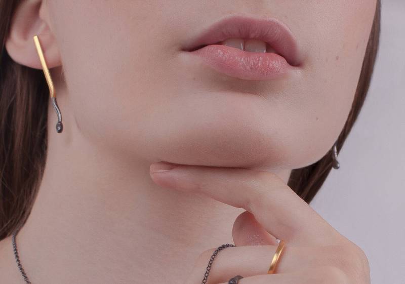 Golden Matches Perfect Match Gebrannte Ohrstecker. Streichholz-Schmuck Handgefertigt Aus 24K Vergoldetem Sterling Silber. Einzelstück von DOSADORNMENTS